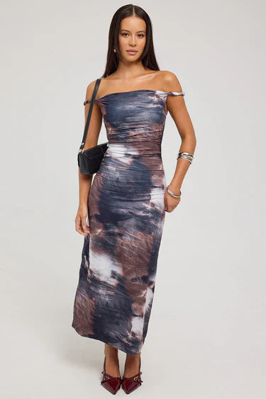 Midi Dress Tie Dye Print - Amour-amsterdam