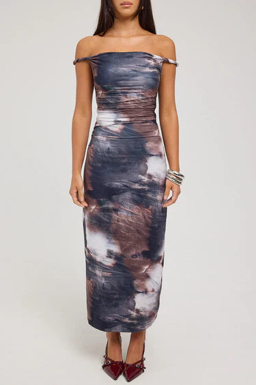 Midi Dress Tie Dye Print - Amour-amsterdam