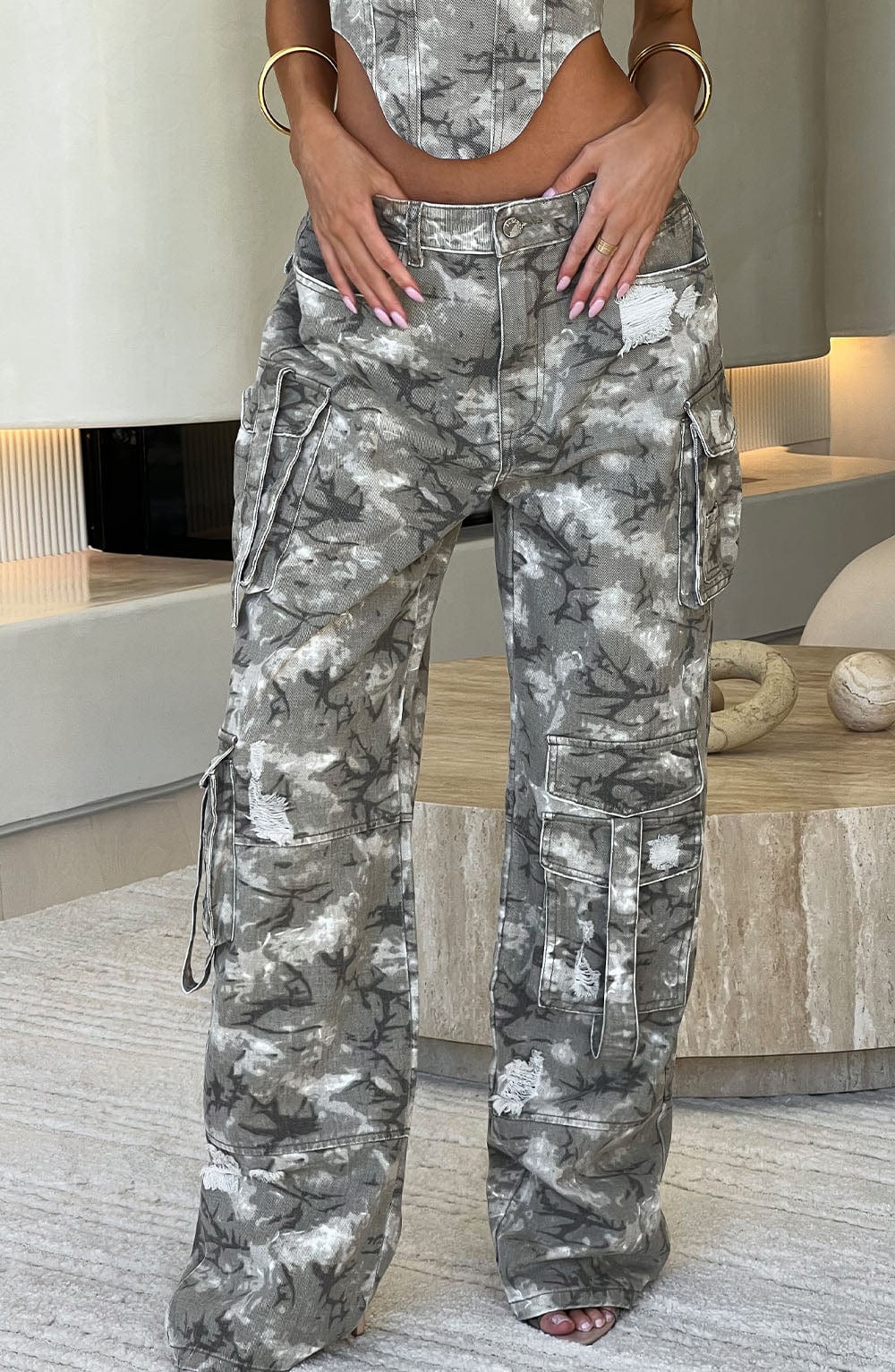 Brooklyn Cargo Pant - Camo Print - Amour-amsterdam