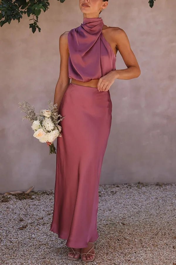 ELEGANCIA SATIJNEN MAXI ROK SET - Amour - amsterdam