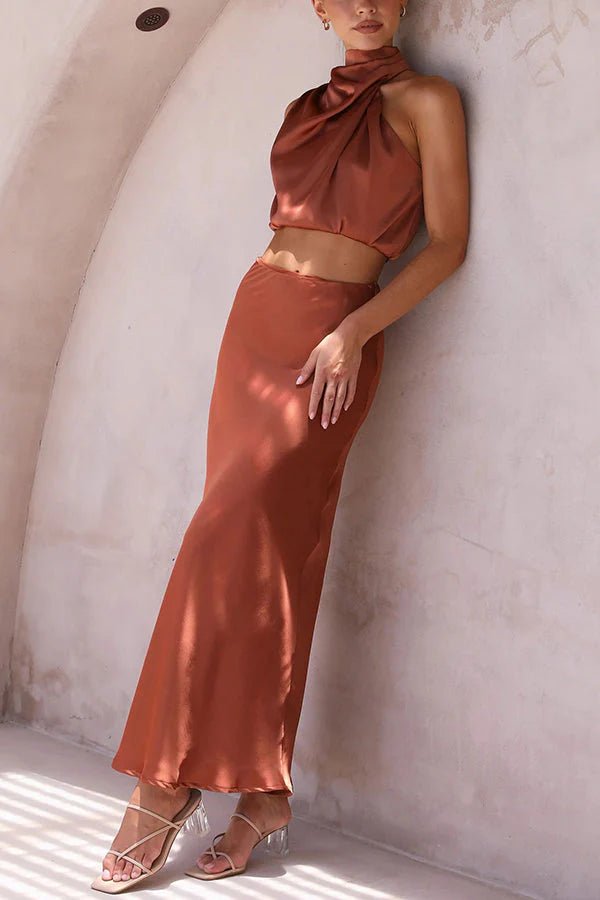 ELEGANCIA SATIJNEN MAXI ROK SET - Amour - amsterdam