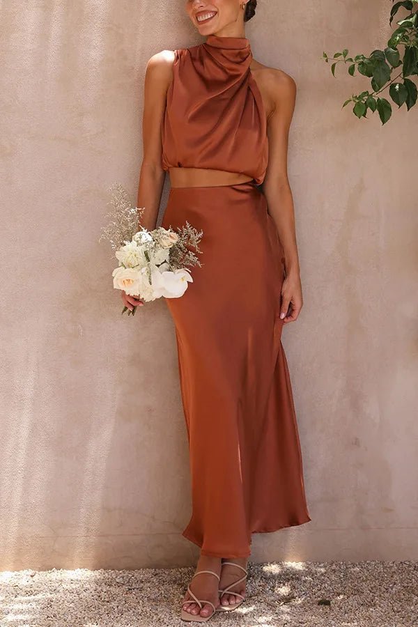 ELEGANCIA SATIJNEN MAXI ROK SET - Amour - amsterdam