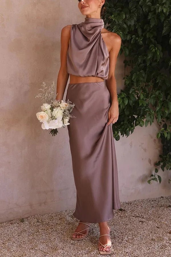 ELEGANCIA SATIJNEN MAXI ROK SET - Amour - amsterdam