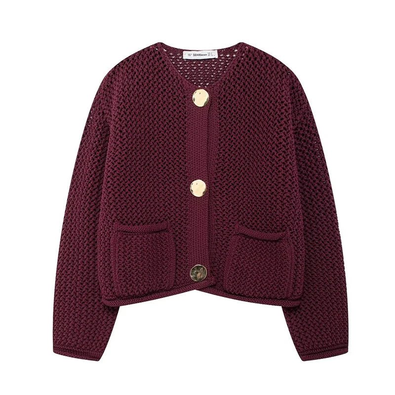 MAROON CARDIGAN - Amour - amsterdam