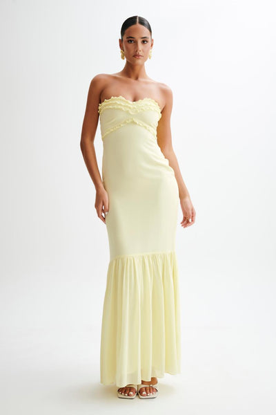 Strapless Chiffon Maxi Dress - Amour-amsterdam