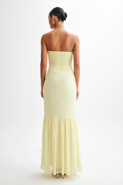 Strapless Chiffon Maxi Dress - Amour-amsterdam