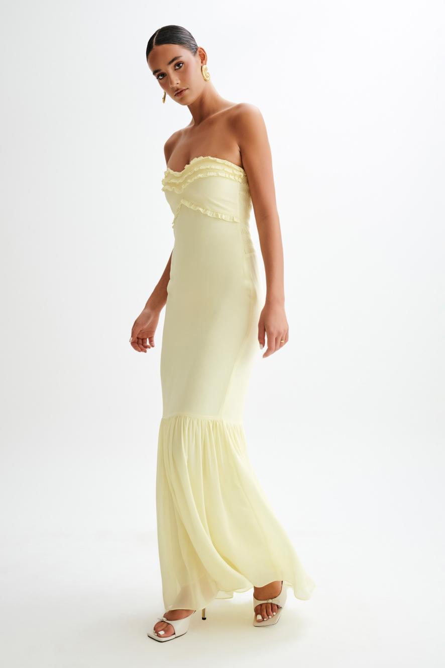 Strapless Chiffon Maxi Dress - Amour-amsterdam