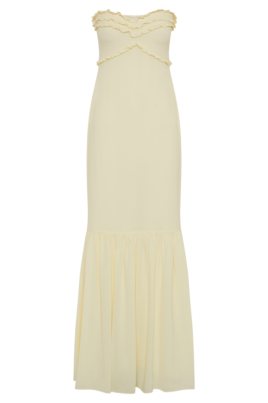 Strapless Chiffon Maxi Dress - Amour-amsterdam